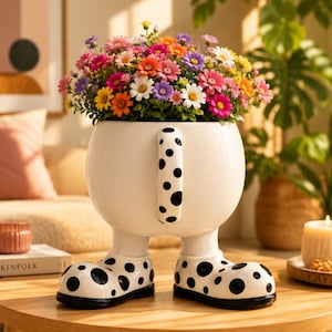 Bloempot met stippen STL | Leuke bloempot STL | Grillige bloempot | Decoratieve vaas STL | 3D-afdrukbare plantenbak | Commercieel gebruik