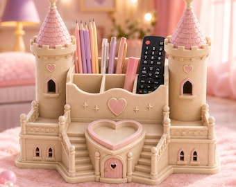 Princess Castle Organizer STL | Castle Desk Organizer 3D Print | Pen Holder STL | Cute Desktop Storage | Commercial Use