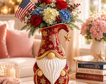 Christmas Gnome Vase STL | Cute Gnome Flower Vase 3D Print | Holiday Planter STL | Christmas Decor | Commercial Use