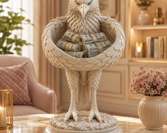 Weißer Adler Münze Schale STL, Adler Catchall Schale 3D Druck, dekorative Vogel Skulptur, Schreibtisch Organizer STL, Instant Download