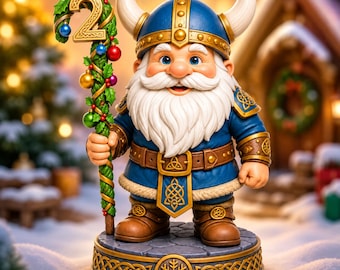 Enano vikingo STL / Gnomo vikingo STL / Figura de enano de fantasía / Guerrero nórdico STL / Modelo vikingo en miniatura / STL para impresión 3D