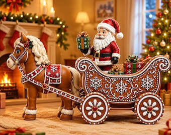 Trineo de Papá Noel STL, archivo de impresión 3D para decoración navideña, modelo de trineo de Papá Noel, archivo STL para exhibición navideña, artículo de colección festivo