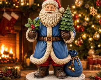 Santa Claus STL Model, Christmas Santa Figurine 3D Print File, Holiday Decor Statue, Xmas Collectible Digital STL