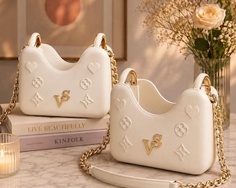 Jarrón de bolso de lujo STL, maceta de bolso inspirada en diseñador, archivo de impresión 3D, decoración elegante para tocador, organizador de decoración para el hogar de moda, regalo