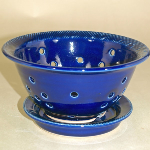 Cobalt Blue Berry Bowl/Colander