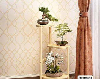 Solid Wood Multi-Layer Plant Stand, Modern Minimalist Flower Display Rack