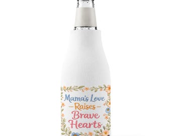 Custodia termica con cerniera "L'amore di mamma solleva cuori coraggiosi" / Design floreale