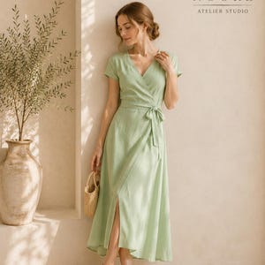mint green wrap dress Pale Green Abigail Frill Wrap Dress | WHISTLES