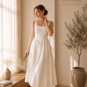 etsy white linen dress White Linen Dress