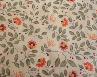 Moda Fabric Grand Finale Yellow Leaves and Berries Sandy Gervais One Yard