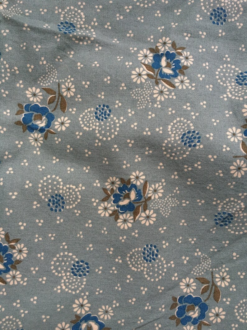 Denyse Schmidt Free Spirit Quilting Cotton Half Yard Hope Valley Westminister DS04 Wall Flower Sage Green Blue Floral