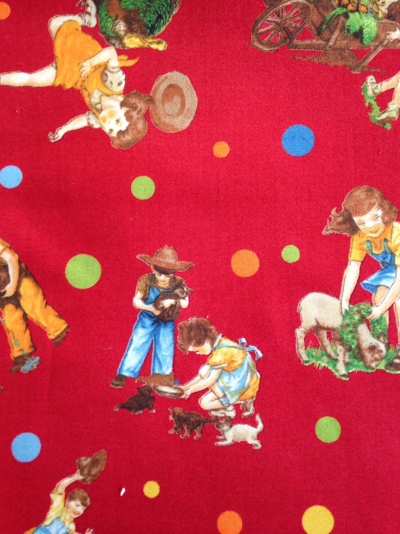 Red Print Peas and Carrots American Jane Moda Fabric Farmyard OOP Etsy