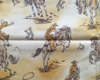 Yellow Cowboy Fat Quarter Cotton Fabric