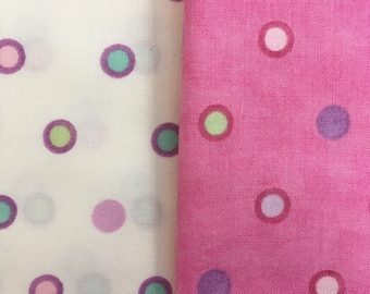 Confetti Dots Fat Quarter quilting cotton Pink or Cream