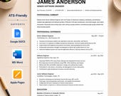 Executive Slate Software Engineer Resume Bundle ATS CV Templates for Word Docs and Pages