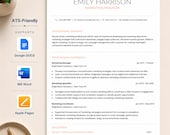 Modern Marketing Manager Resume Template Bundle ATS Word Google Docs Pages Cover Letter Reference