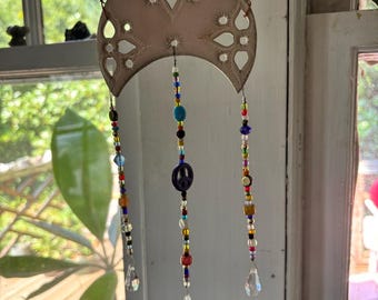 Moon Sun Catcher, Hand Made North Carolina Pottery by Dawn Tagawa