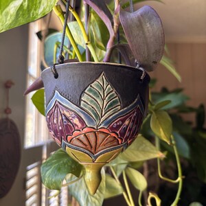 SMALL Mandala Pottery Planter, North Carolina Pottery by Dawn Tagawa
