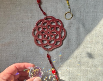 Mandala Pottery Sun Catcher, Hand Made North Carolina Pottery by Dawn Tagawa
