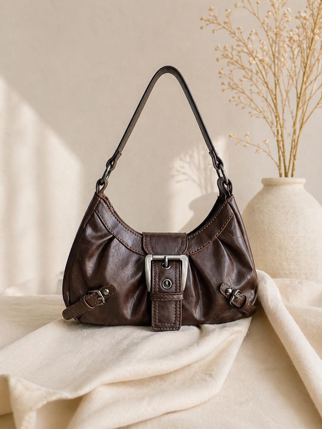 Brown Leather Y2k Bag - Etsy Israel