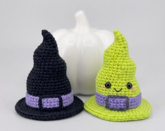 Witch Hat Crochet Pattern, Witch Hat PDF, Crochet Hat Pattern, Kawaii Halloween Crochet, Spooky Crochet, Halloween Hat, Beginner Crochet PDF