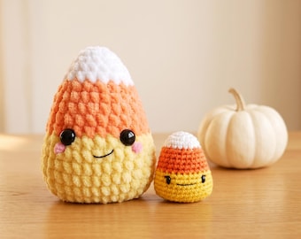 Candy Corn Crochet Pattern, Crochet Candy Corn, Halloween Amigurumi Pattern, Easy Crochet, Beginner Crochet, Halloween Decor, Fall Crochet P