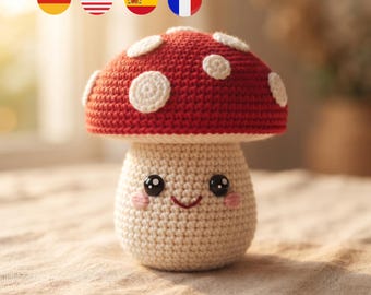Crochet Mushroom Pattern, Christmas Mushroom, Amigurumi Mushroom, Crochet Toy Pattern, Woodland Decor, Cottagecore Gift, PDF Pattern