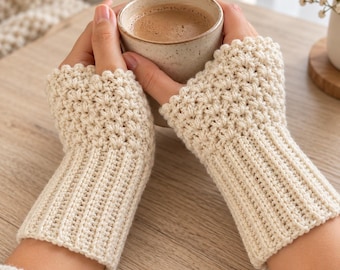 Crochet Cuff Pattern PDF, Crochet Cuff, Boho Wrist Cuffs, Fingerless Gloves Crochet Bracelet Pattern, Crochet Jewelry Easy Wristband Pattern