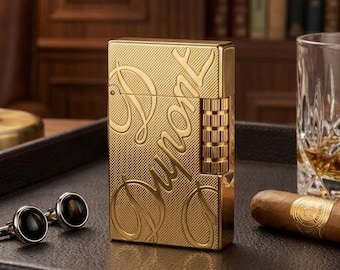 Authentic S.T. Dupont Gold Lighter - Iconic Signature Engraving - Luxury French Craftsmanship for Collectors - Mint Condition