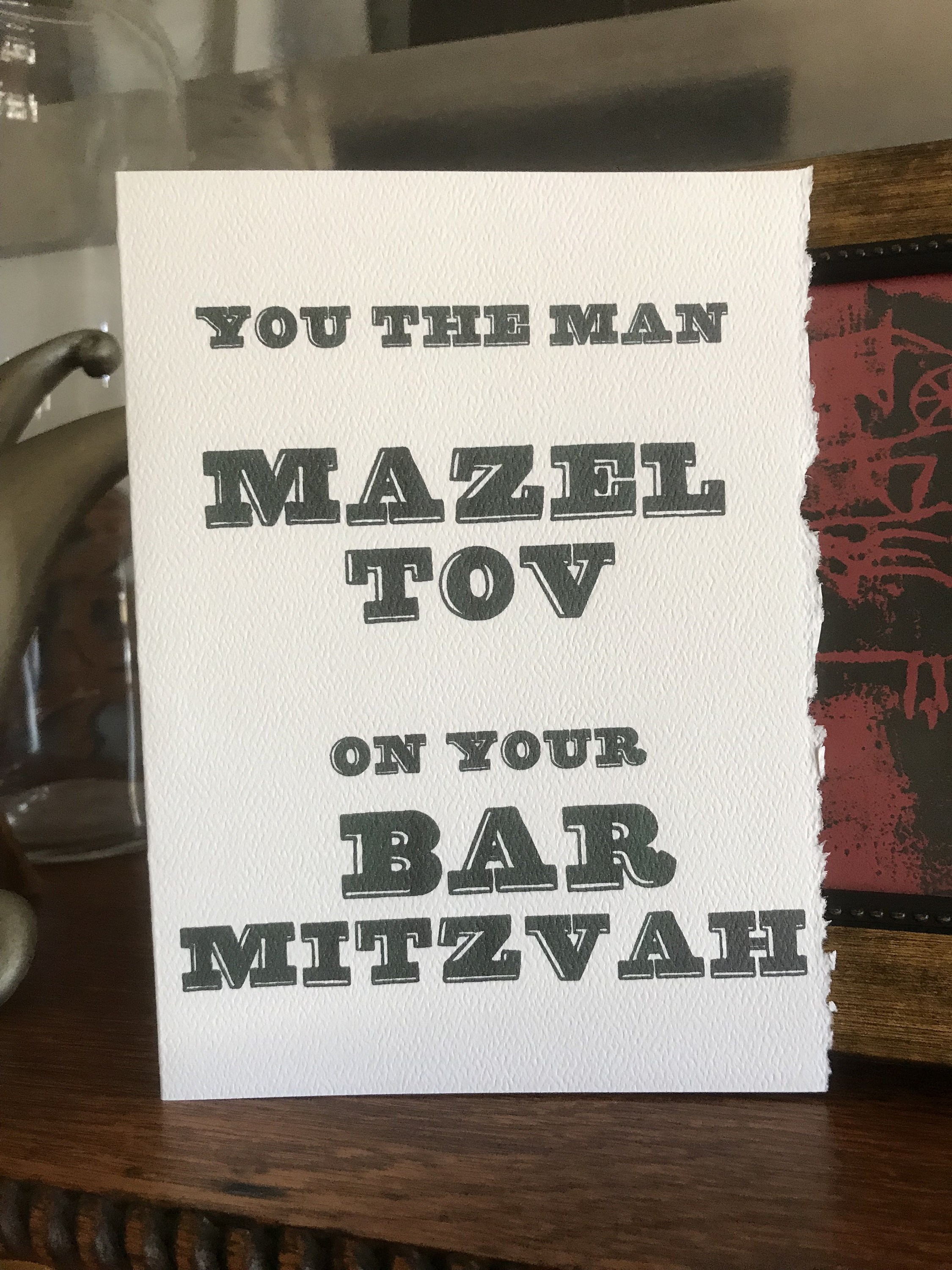 Bar Mitzvah Card, Mazel Tov Bar Bar Mitzvah Card Etsy