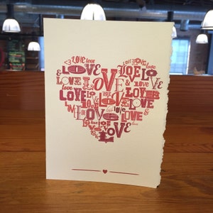 typ herz valentine, typografische herz karte, valentinskarte, worte valentinskarte, liebes worte karte [ valentinsgruß liebe ]