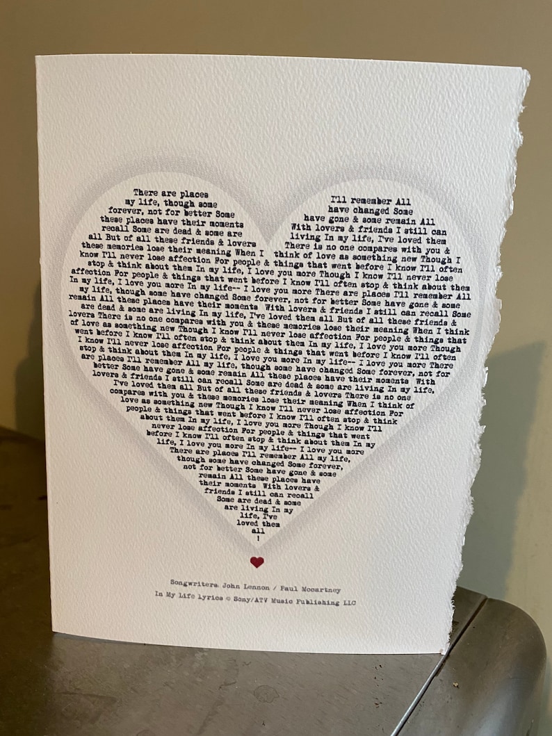 There are Places I Remember, The Beatles, Valentines day card, [ love cards, valentines day cards ] image 5