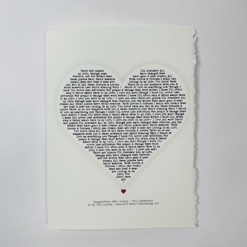 There are Places I Remember, The Beatles, Valentines day card, [ love cards, valentines day cards ] image 1