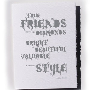 Karte Freundinnen, BFF Karte, Freund Geburtstagskarte, true friends are like diamonds [Freunde/Geburtstagskarte]