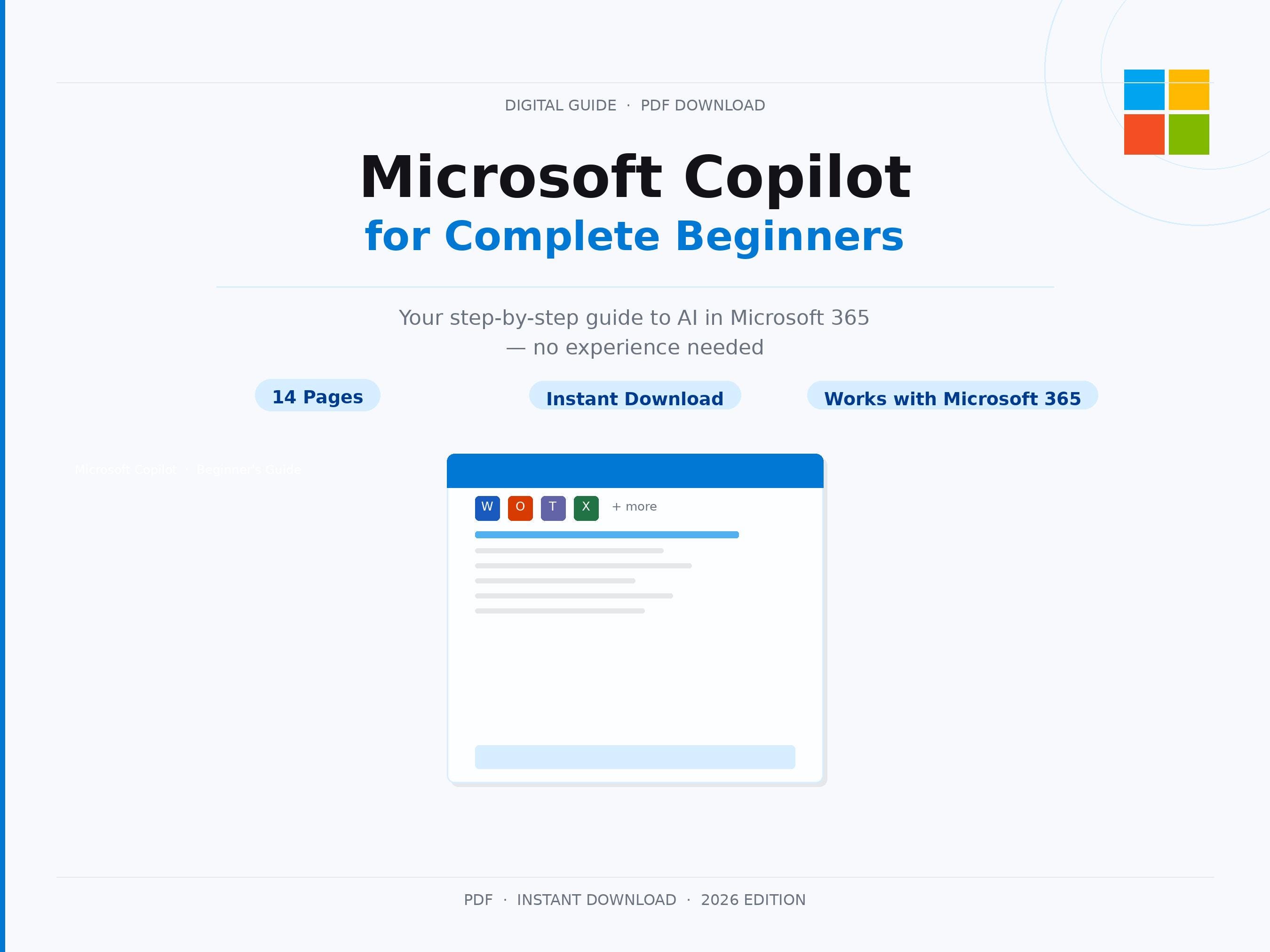 Microsoft Copilot Beginner Guide PDF | AI for Word Outlook Teams Excel ...