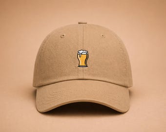 Embroidered Pint Glass Dad Hat – Minimalist Beer Lover Cap