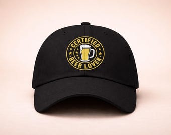 Certified Beer Lover Embroidered Cotton Dad Hat – Casual Adjustable Cap