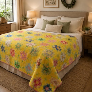 Floral Patchwork Quilt Pattern PDF | Vintage Quilt | Instant Download