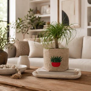 Gesteppte Blumentopfmuster PDF | Moderner Stoff Korb Schnittmuster | Minimalist Home Decor Organizer Tutorial | Anfängerfreundliches DIY