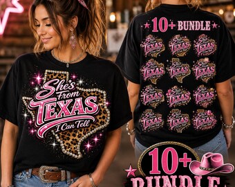 Elle vient du Texas, je peux le dire PNG, cow-girl western PNG, sublimation léopard rose texas, conception de chemise de cow-girl strass, rétro sud