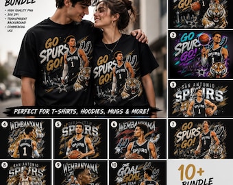 Victor Wembanyama Basketball PNG Design, t-shirt graphique Go Spurs Go, chemise de sport comique demi-teinte, sublimation de basket-ball tigre, San Antonio Spu