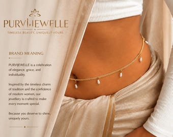 18K Vergoldete Minimalistische Edelstahl Bauchkette für Frauen, Sommer Strand BodyJewelry Geschenk