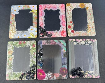 One of One Deco Toploader | Handmade Kpop Photocard Holder | Floral Photocard Frame | Kpop PC Holder | OOAK Deco Toploader