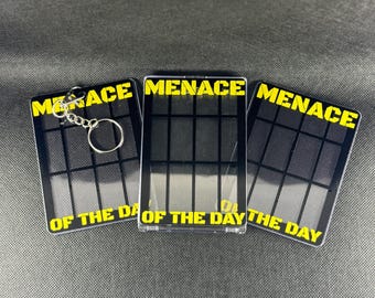 Menace of the Day Photocard Holder | Magnetic Card Case | Kpop Toploader Keychain | Handmade Vinyl PC Holder