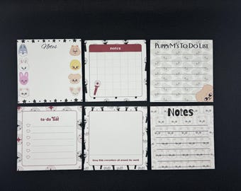 Handmade Mini Memo Pad (30 Sheets) | Cute K-pop Stray Kids Inspired Stationery