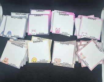 Handmade Mini Memo Pad (30 Sheets) | Cute K-pop Stray Kids SKZOO Inspired Stationery