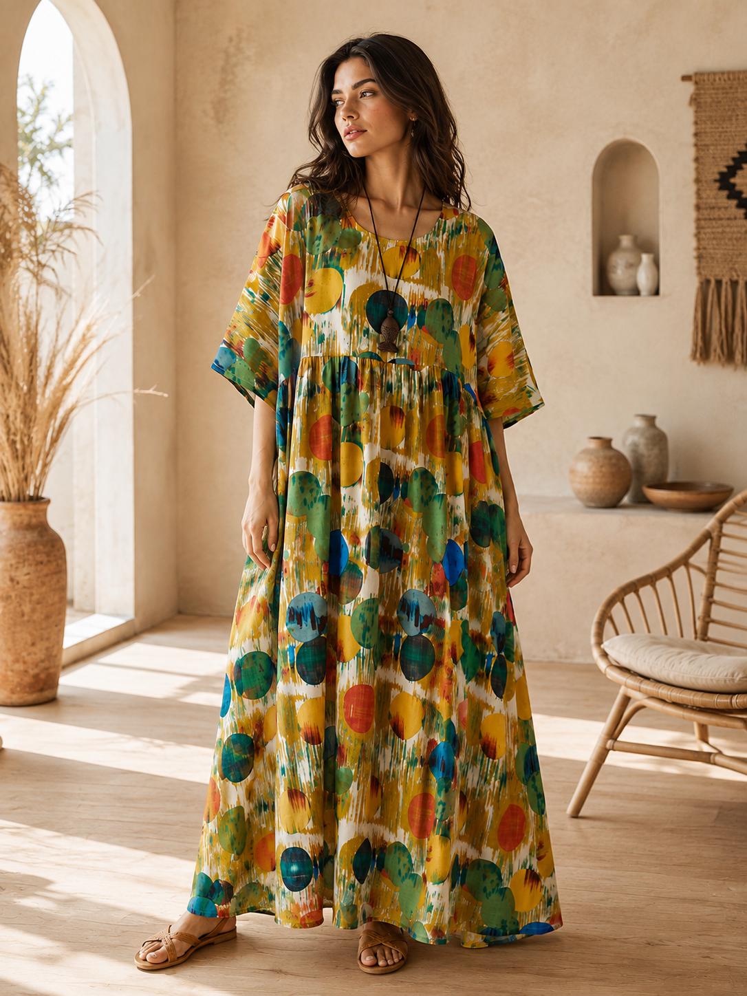 cotton beach dresses with sleeves sunday drop 9.22.24 Women's Long Sleeve Maxi Color:Olive-Green If evenings turn cool