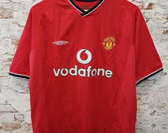 Vintage 2002-2004 Manchester United Home Football Shirt Umbro Vodafone #10 Sportwool M