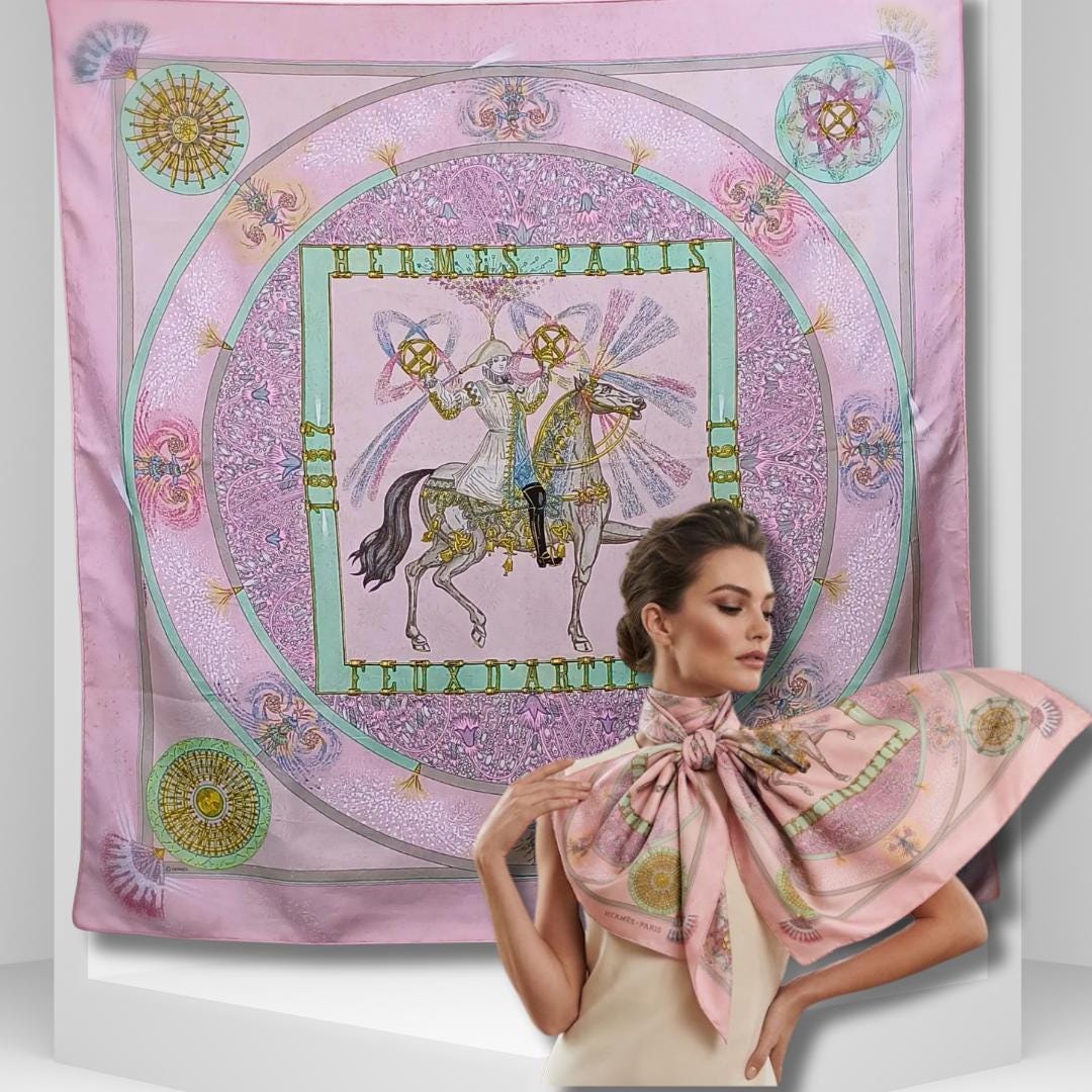 Vintage Pink Hermes Scarf - Etsy