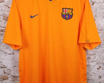 Vintage Nike FC Barcelona 2003-2004 Away Jersey Orange Size XL Football Shirt